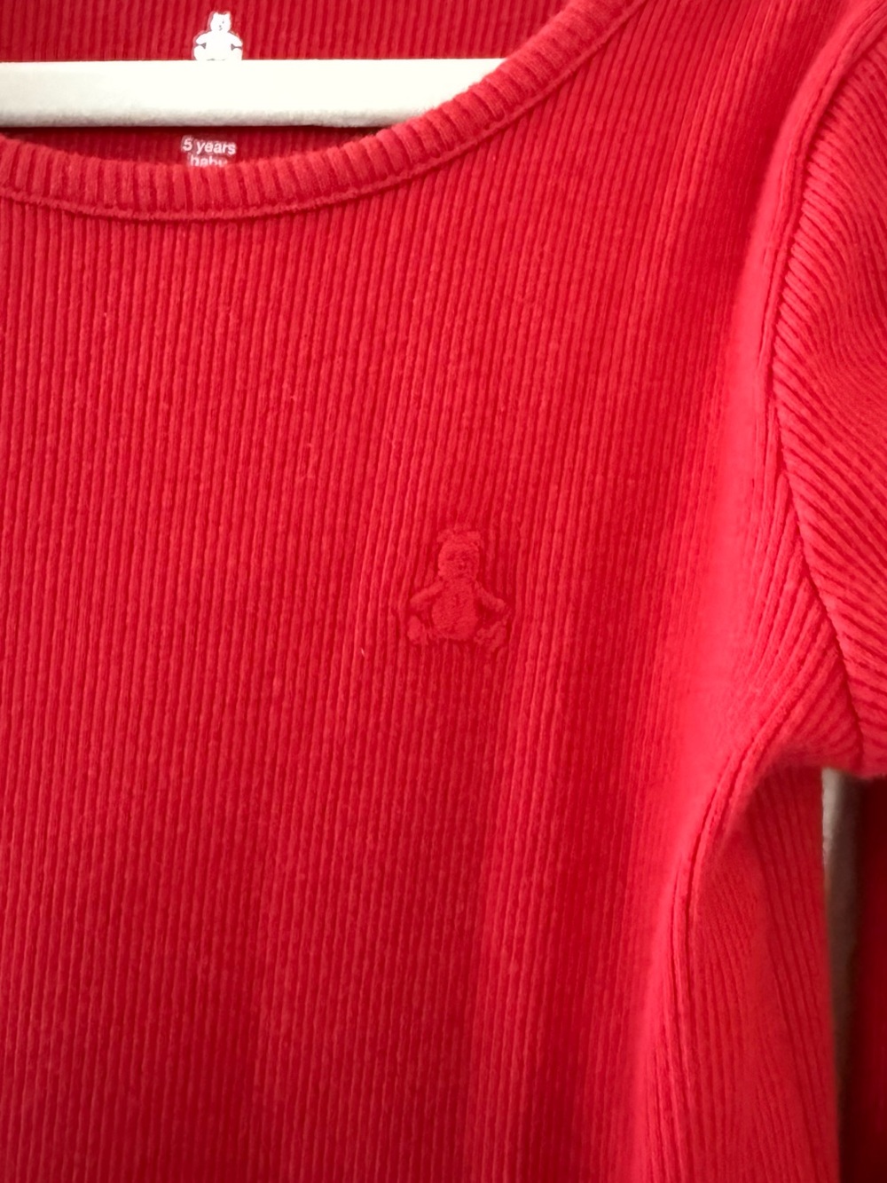 NWOT GAP Girls Red Long-Sleeve Ribbed Dress - Picture 2 of 5